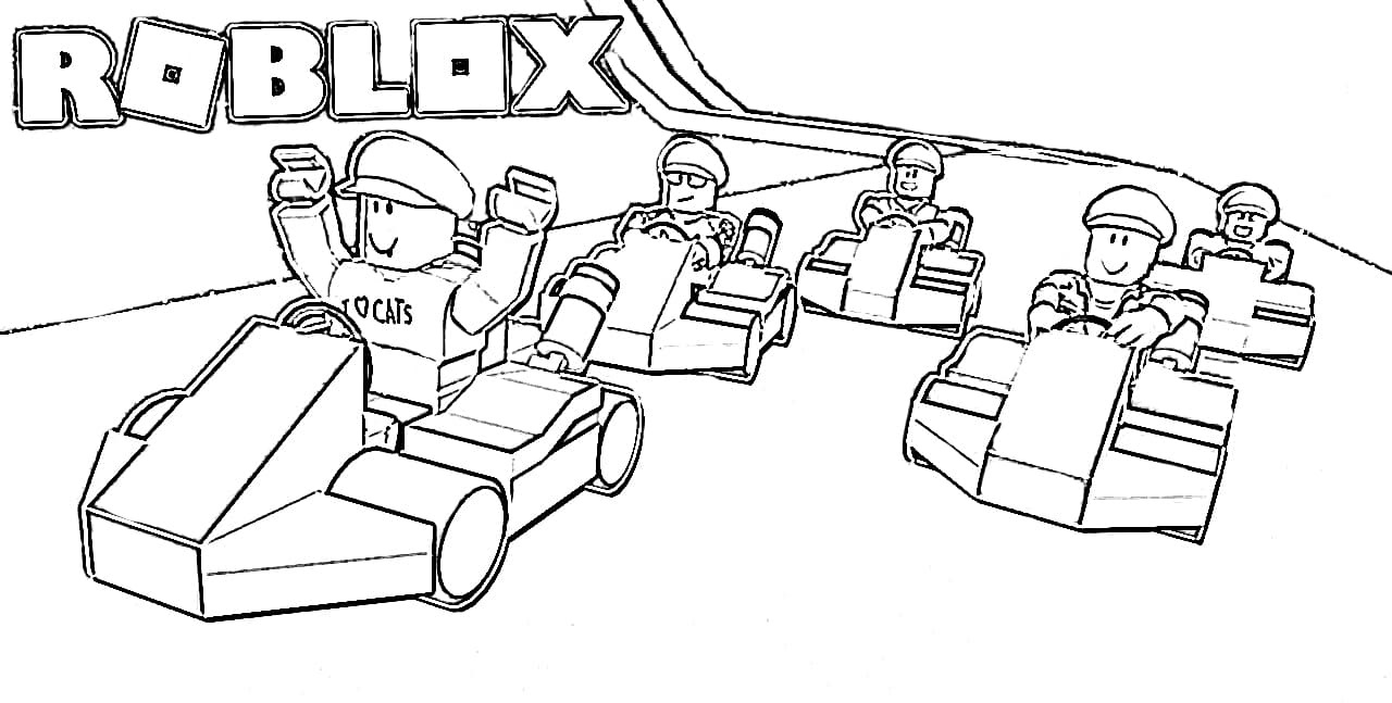 Online coloring book: Roblox in cars coloring page